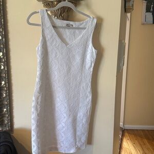 Banana Republic crisp white mini Midi Dress
